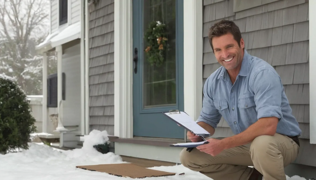 A friendly pest control provider talking with a homeowner at the front door of a Cape Cod style home in Philadelphia